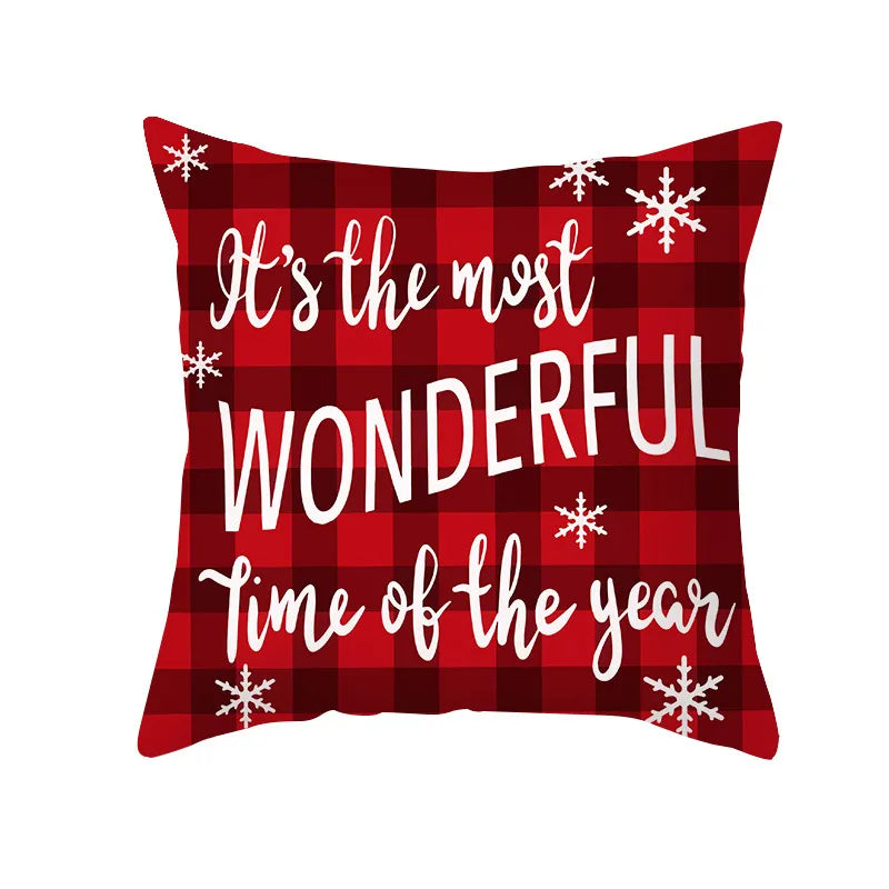 45cm Christmas Cushion Cover Pillowcase 2024 Christmas Decorations for Home Ornament Xmas New Year Christmas Decor 2023 Noel