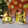 Christmas 2024 New Year Night Light LED Luminous Snow House Sculpture Home Resin Crafts Xmas Gift For Home Bedroom Decoration
