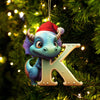 Xmas 26 Letters Cute Dragon Baby Hanging Christmas Ornament Tree Charm Decorations For 2024 New Year Home Tree Ornament Gifts