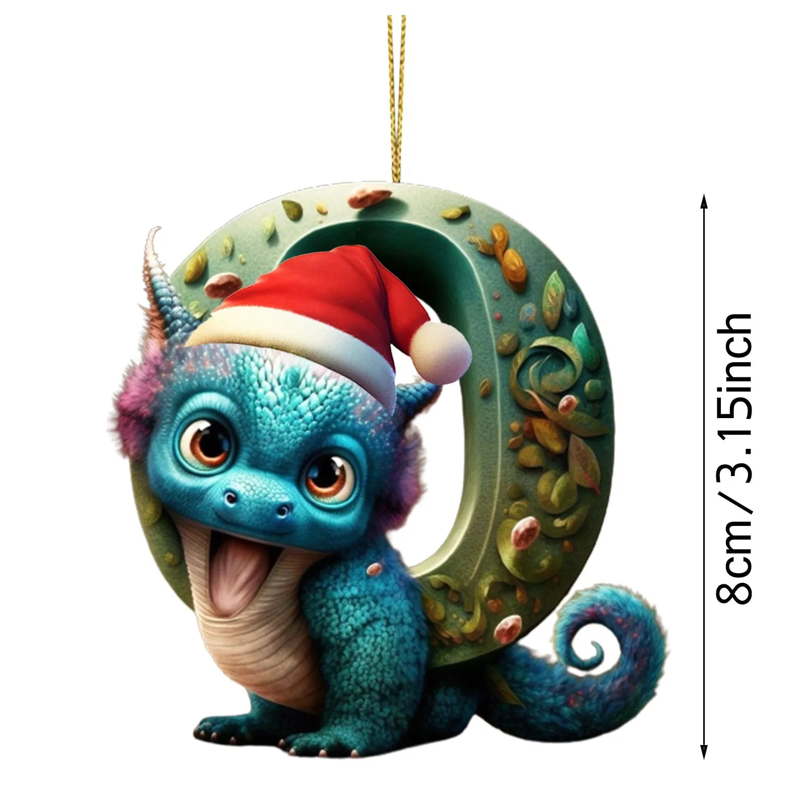 Xmas 26 Letters Cute Dragon Baby Hanging Christmas Ornament Tree Charm Decorations For 2024 New Year Home Tree Ornament Gifts